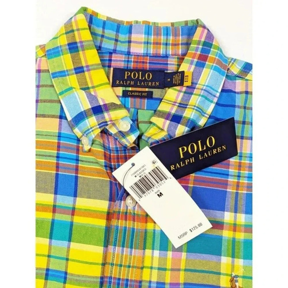 Polo Ralph Lauren Men's Cotton Plaid Check Long Sleeve Shirt Size M (MSRP $125) - Picture 5 of 7